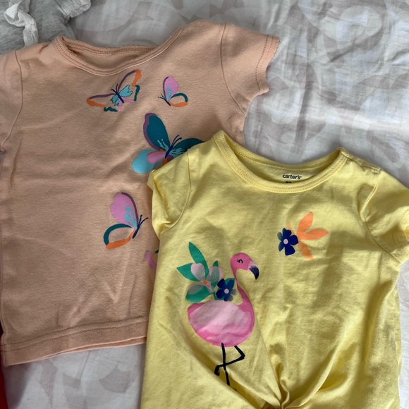 🌻3/25$ Set of 4 baby girl t-shirts - 12 months Carters - Picture 2 of 4